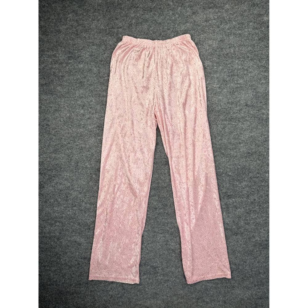 Girl Zone Pink Glitter Lounge Pants Girls Medium Sparkling‎ Velvet Pajamas